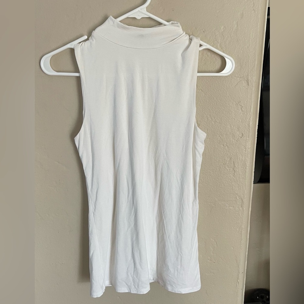 Express White High-Neck Tank Top